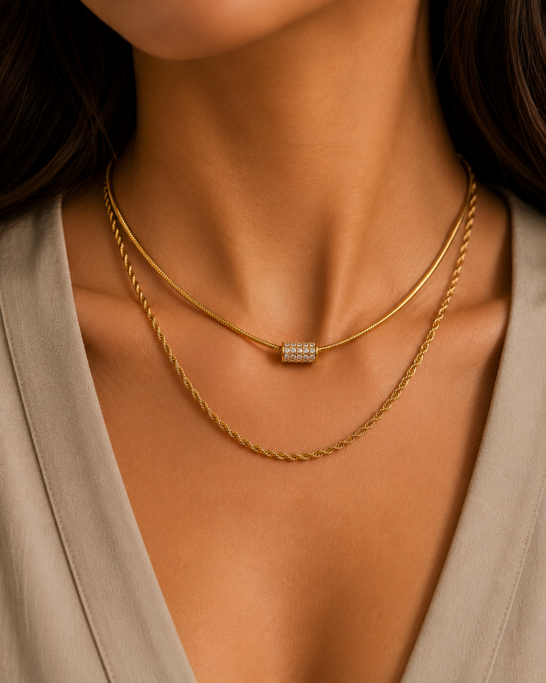 Hive Duo Layered Necklace